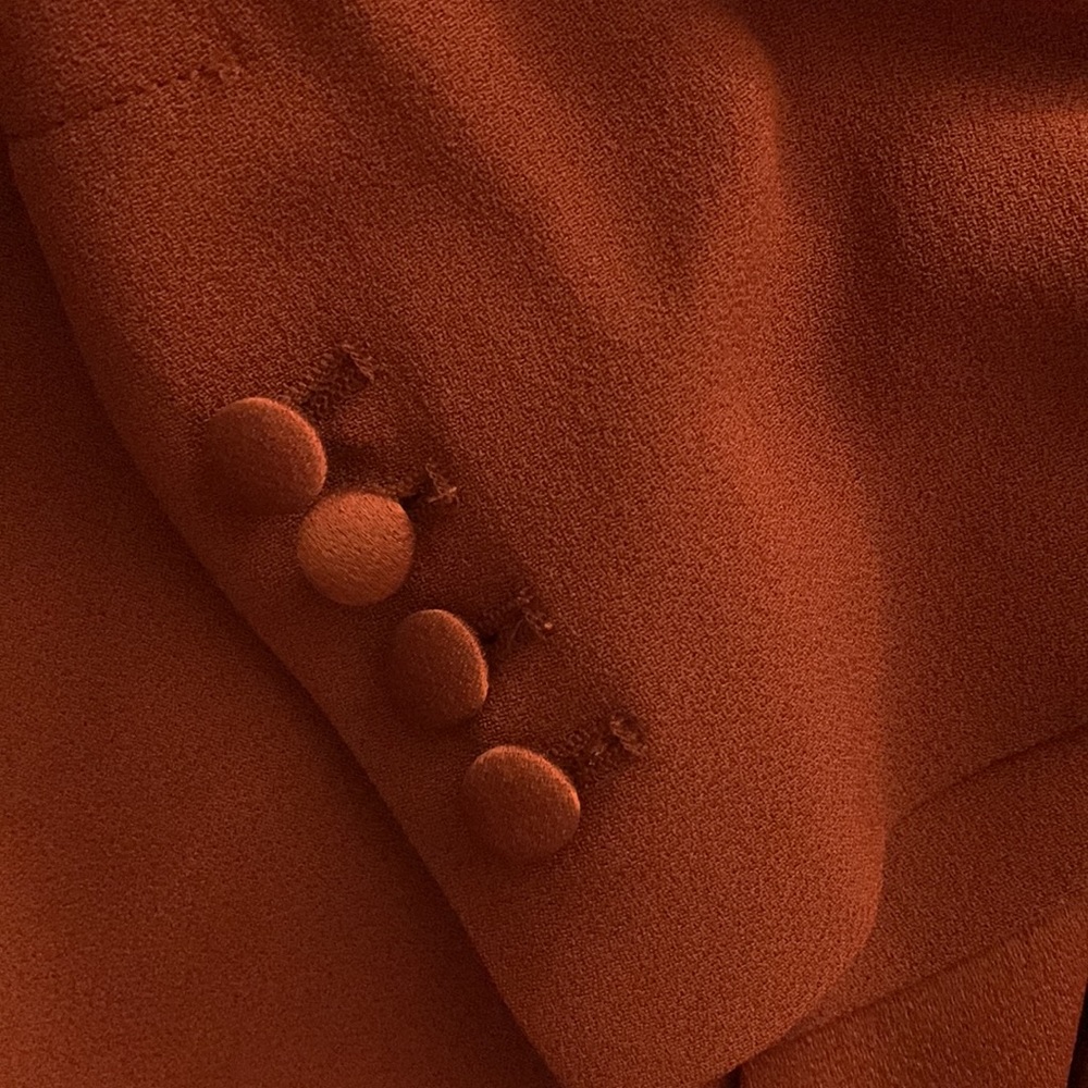 sezane gustavo trouser and sari jacket blazer suit set rust brown M - Picture 5 of 5